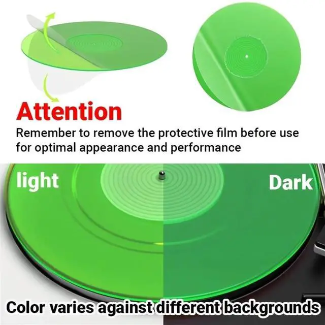 Main image of Record Platter Slipmat Acrylic Turntable Slip Mat Replacement 12 Inch Record Player Beautiful Design to Reduce Static