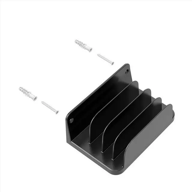 Alt view image 2 of 3 - For Tablet/Mobile Phone Wall Mount Storage Charging Stand 4 Slots Design Wall Charging Station White