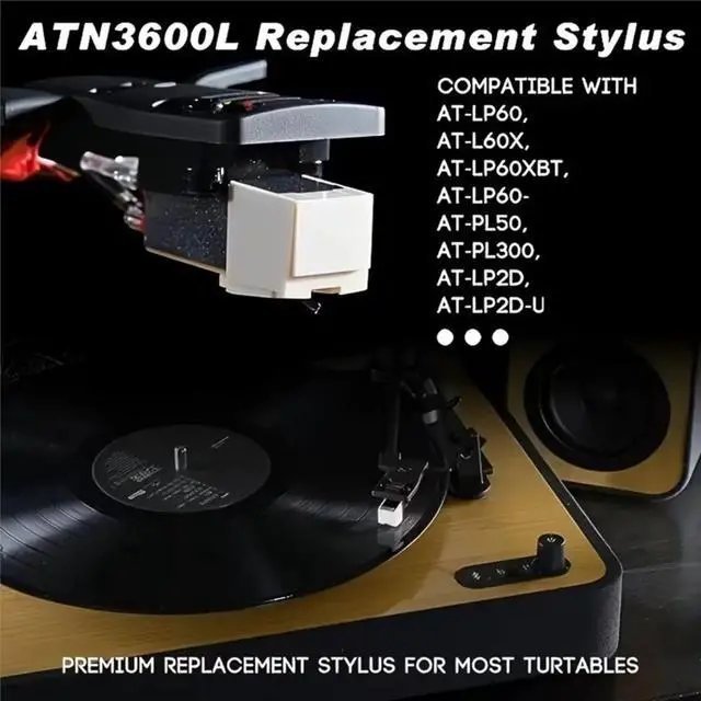 Main image of 2PCS ATN3600L Cartridge Replacement Stylus LP Vinyl Record Player Needles with Cleaning Brush for Turntable Platenspeler