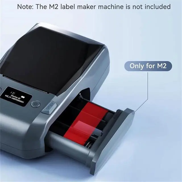 Alt view image 2 of 3 - Compatible Labeling Ribbon for M2 Thermal Transfer Label Printer, 24 Meters, Clear Long-Lasting Print Color Red/Black