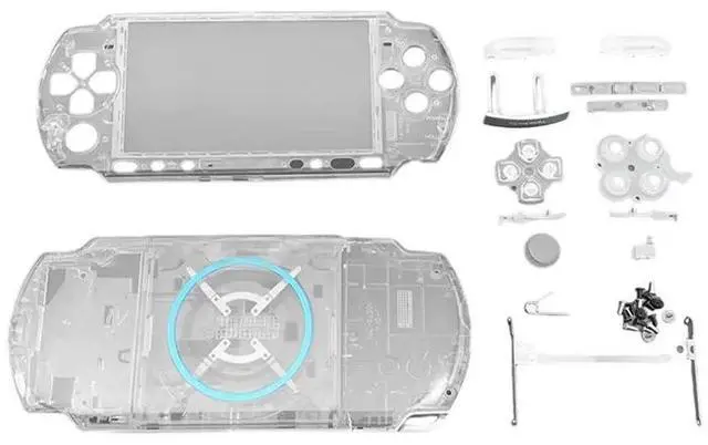 Main image of Transparent Full Cover Protective Case Kit With Buttons Kit With Screws Full Housing Shell Full Set For PSP3000 Version