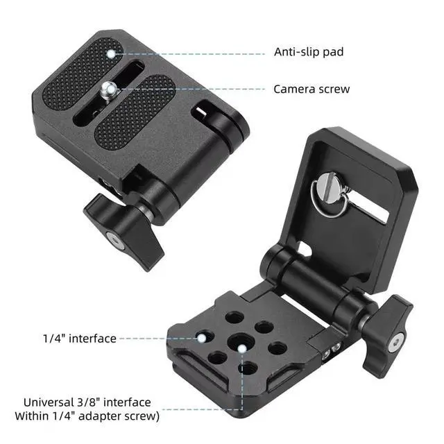 Alt view image 3 of 3 - Folding Camera L Bracket Vertical Horizontal Switching Quick Release Plate Monopod Stabilizer Accessories Tripod Head