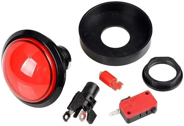 Alt view image 3 of 3 - 5X Buttons 60mm Dome 2.36 Inch LED Push Button with Micro-Switch for Machine Video Games Console
