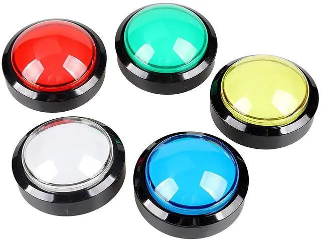 Alt view image 2 of 3 - 5X Buttons 60mm Dome 2.36 Inch LED Push Button with Micro-Switch for Machine Video Games Console