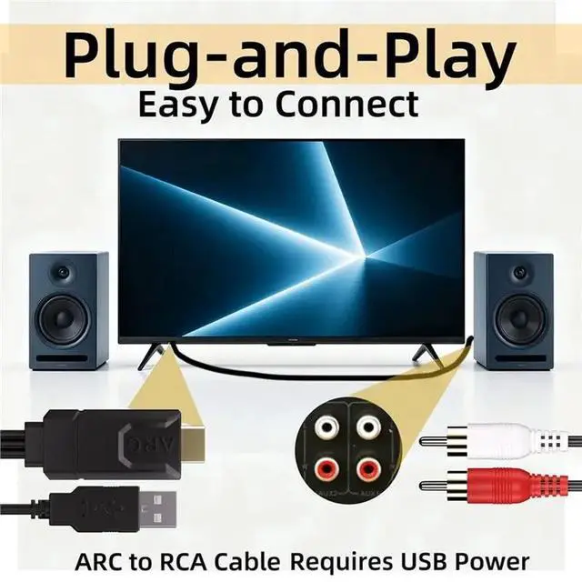 Alt view image 3 of 6 - IDUD 192Khz EARC/ARC To RCA Audio Converter For TV, CEC Vol Ctrl, PCM2.0