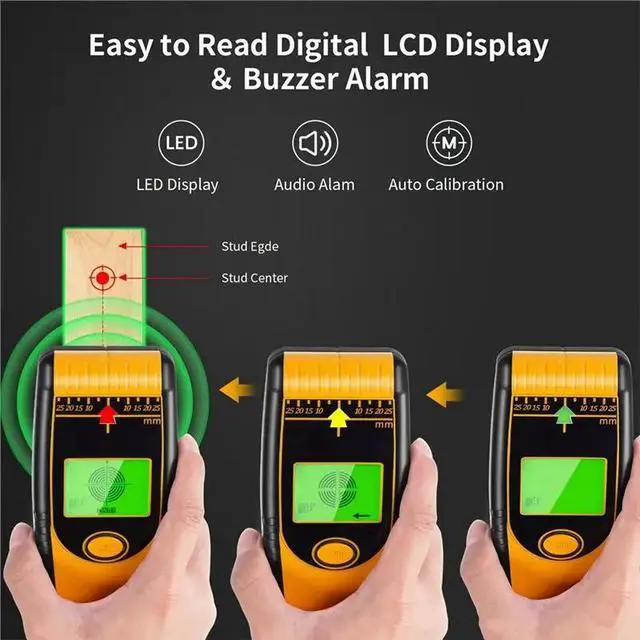 Alt view image 2 of 6 - Wall Metal/Wood/Wire Detector Handheld Instrument For Rapid Wall Testing Reinforcing Bar Locator