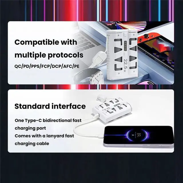 Main image of 22.5W Fast Charging Power Bank Case for 2x21700 Chargers Case DIY Kit for Efficient Power Supply B