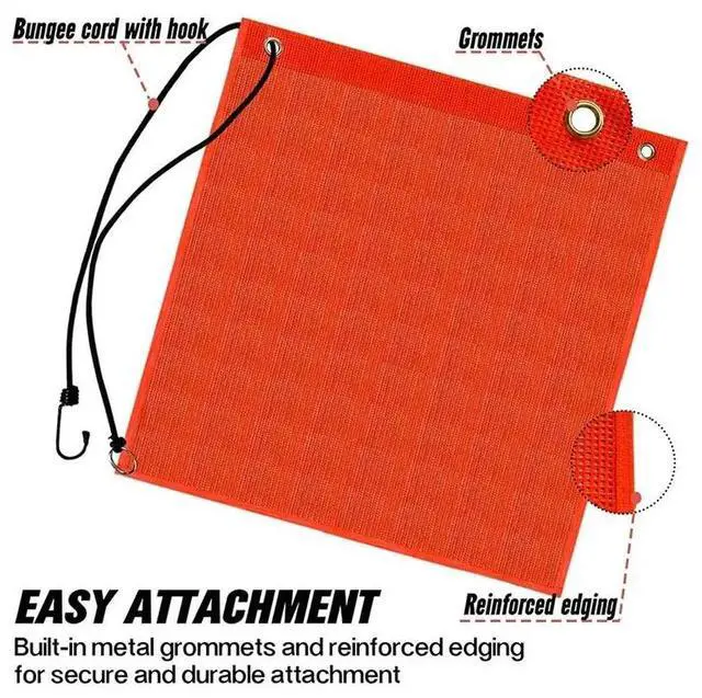 Alt view image 3 of 3 - Safety Flag For Trucks Vinyl Coated Mesh Warning Flag 18X18inch Flag With Reinforced, Grommets For Jetski Trailer