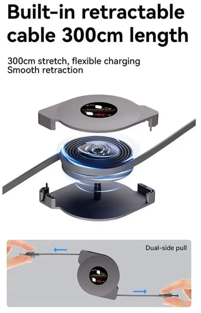 Alt view image 2 of 6 - For Mini Retractable Power Cord Male DC5521 to DC5521 Plug-and-Play DC Cable Satellite Cable