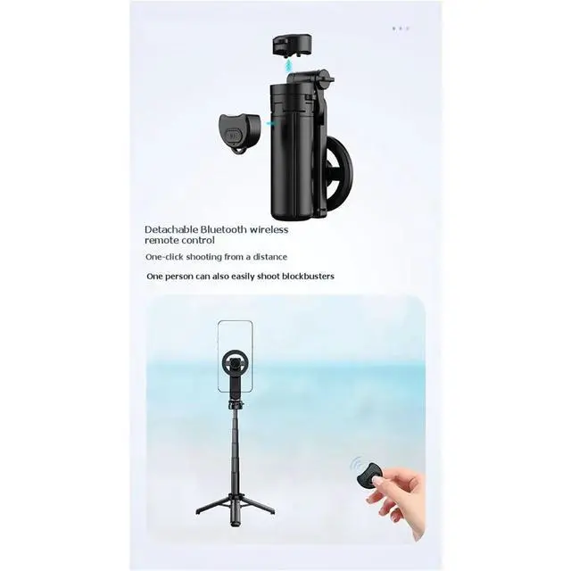 Alt view image 2 of 3 - Magnetic Selfie Stick 360° Rotation Phone Tripod with Remote Control Extendable Tripod Stand for
