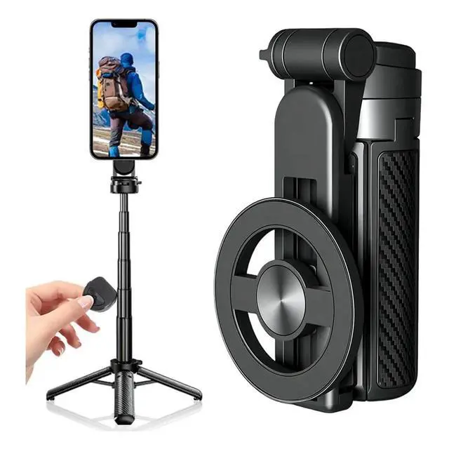 Alt view image 3 of 3 - Magnetic Selfie Stick 360° Rotation Phone Tripod with Remote Control Extendable Tripod Stand for