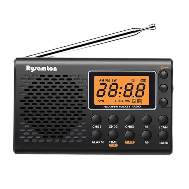 Alt view image 2 of 3 - Full Band FM AM SW Radio Stereo Digital Display Dual-Purpose Manual FM Radio