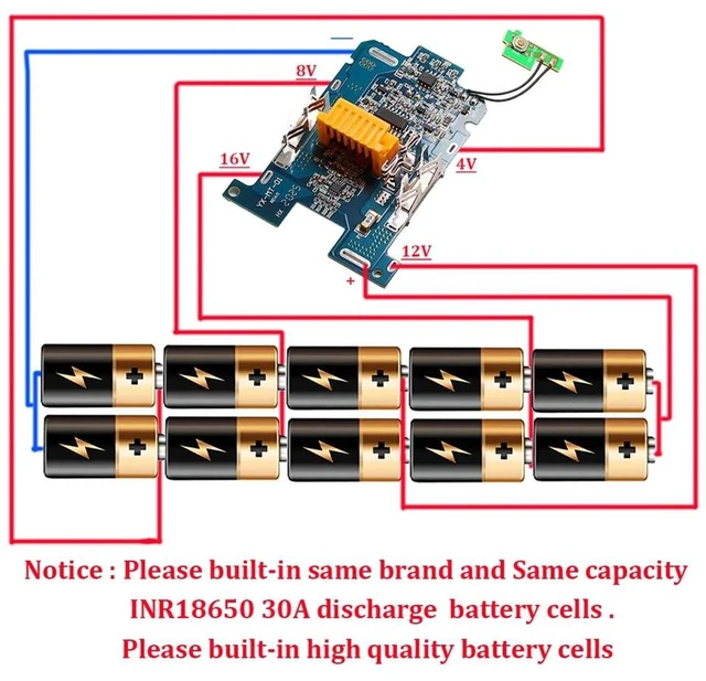 Main image of Plastic Case Charging Protection Circuit Board PCB For 18V BL1840 BL1850 BL1830 BL1860B LXT 400