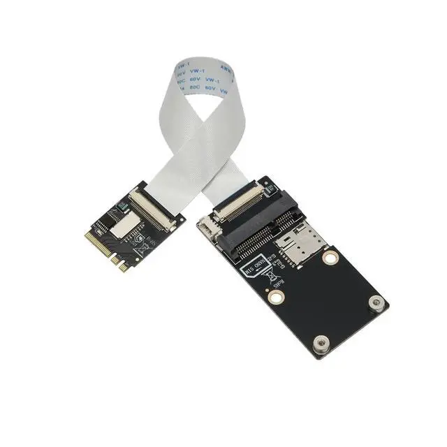 Alt view image 3 of 3 - M.2 A+E Key to Mini PCIE 3G/4G Network Module + SIM Card Slot Network Card Adapter with TF Slot Not Support CNVI