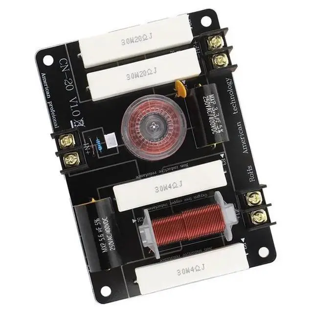 Alt view image 2 of 3 - IDUD CN-20 2 Way Speaker Crossover For 8-12 Inch Speakers 450W 3000Hz Low High Frequency Splitter 25-44Mm Tweeter
