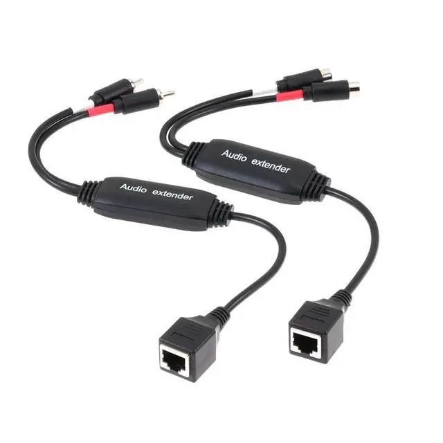 Alt view image 3 of 3 - 100M Audio Extender Red and White Audio to RJ45 Network Cable Extender 100m Player Extended Signal Transmission
