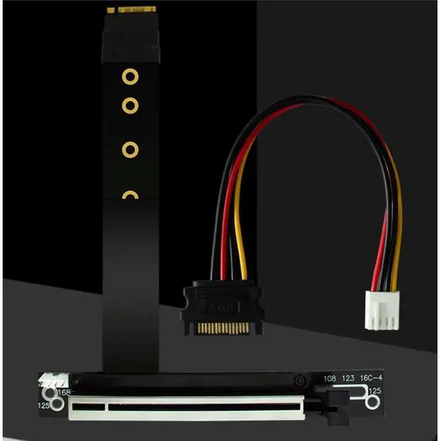 Main image of M.2 NGFF Key M to PCIe 16x Graphics Card Riser Adapter Card, NVMe to PCI-E PCI-Express 16X Extension Cable 25cm