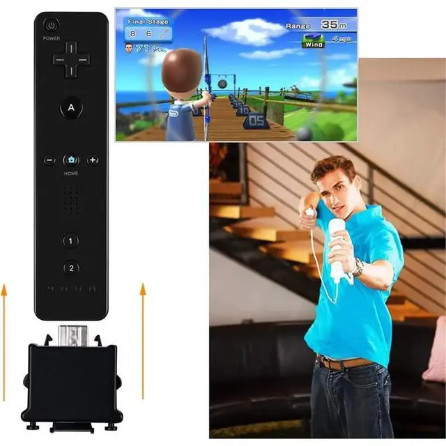 Alt view image 2 of 3 - For Motion Plus Accelerator Adapter, 2 Packs Upgraded Motion Attachment for Remote Sensor Controller Black