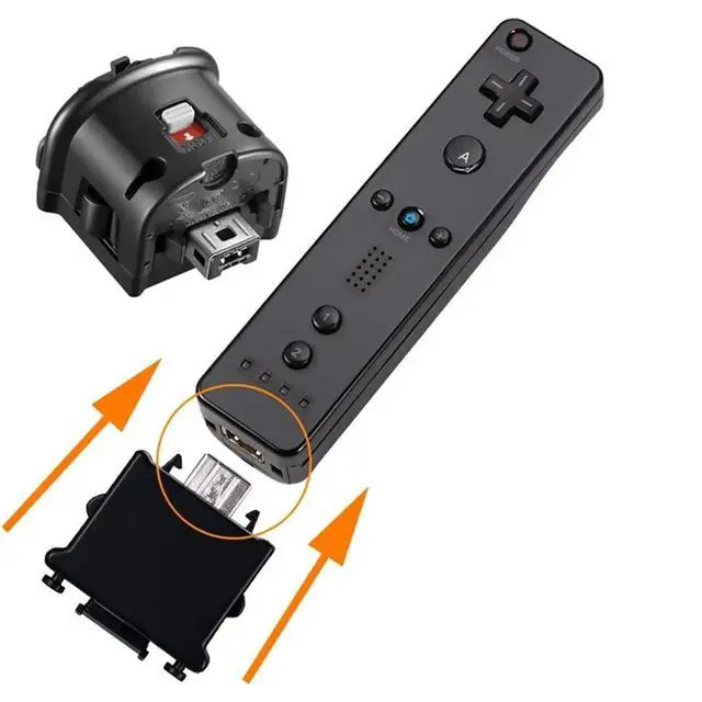 Alt view image 3 of 3 - For Motion Plus Accelerator Adapter, 2 Packs Upgraded Motion Attachment for Remote Sensor Controller Black