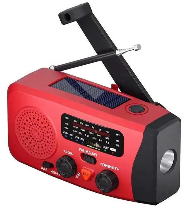 Main image of IDUD Emergency Hand Crank Radio With LED Flashlight Solar Powered For Emergencies Hand Crank Generator Outdoor
