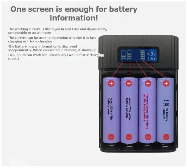 Main image of Charger Power Box LCD Digital Display 4x Holder Fast Charging Mobile Power Bank Box A