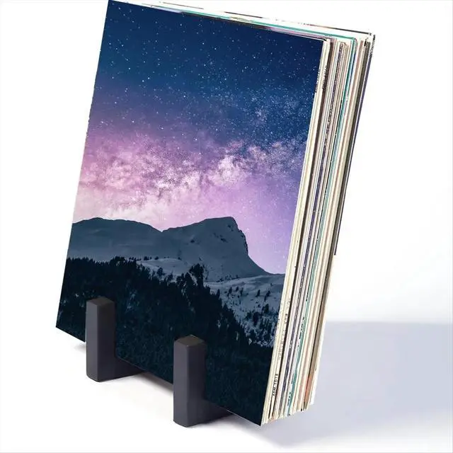 Alt view image 3 of 3 - Record Stand Tabletop Metal Record Vinyl Holder Vinyl Record Storage Album Storage Rack for CD/LP Vinyl Record Supplie