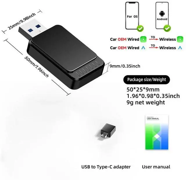 Main image of CarPlay Adapter Android Auto Adapter 2 in 1 for