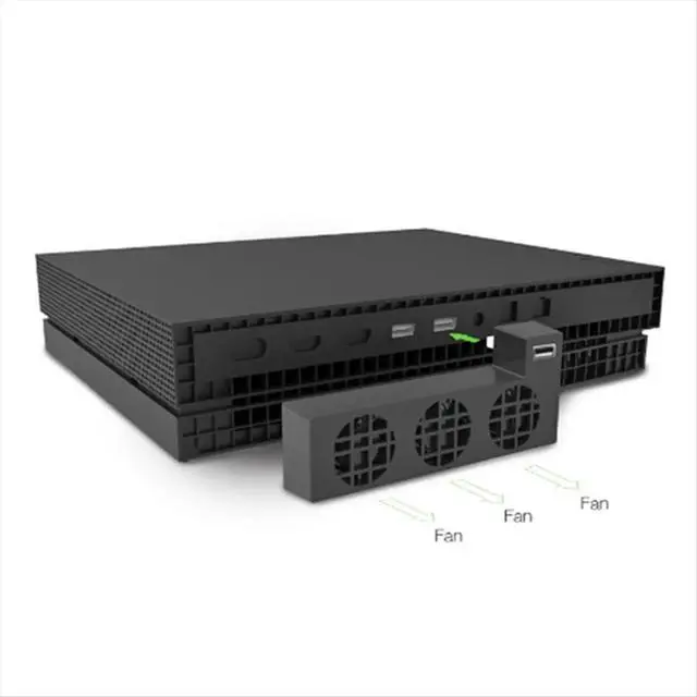 Alt view image 3 of 3 - Temperature Control USB Cooling Fan for Game Console External 3 Fans Smart Cooler