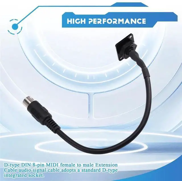 Main image of D-Type 8 Pin DIN MIDI Extension Cable Female to Male Connector Adapter Panel Mount Audio Cord