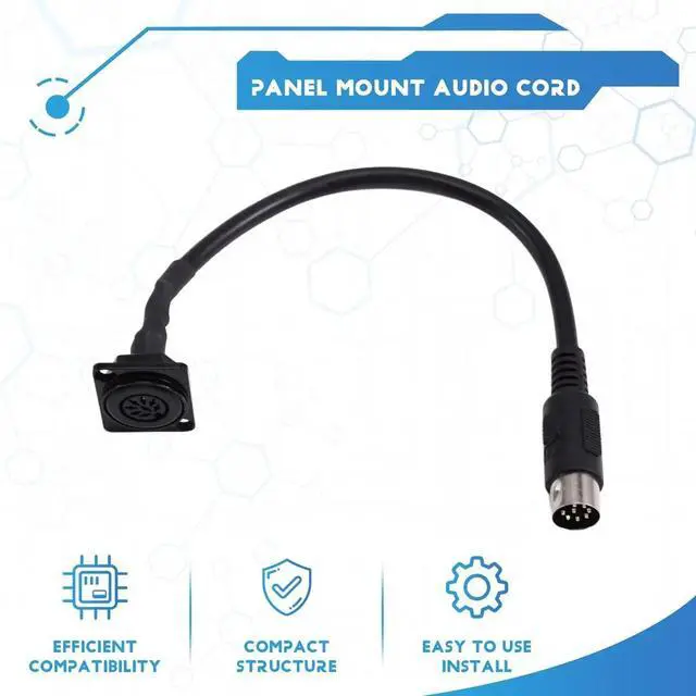 Alt view image 2 of 3 - D-Type 8 Pin DIN MIDI Extension Cable Female to Male Connector Adapter Panel Mount Audio Cord