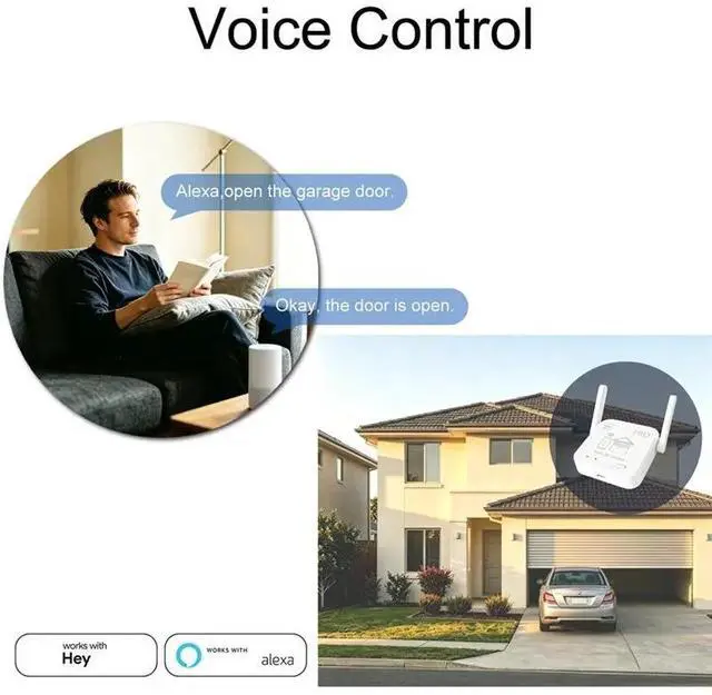 Alt view image 2 of 6 - Smart Door Controller Via Smartphone Tuya -RF Bridge 310-580MHZ Supports Smart App For Remote Control And Voice Control