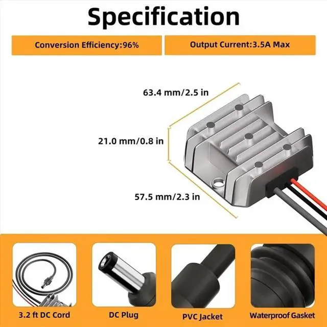 Main image of Mini DC 12V Power Adapter Converter for Mini Power Supply Step Up to 20V 3A Conversion Kit DC Male Plug