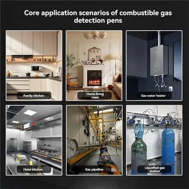 Alt view image 2 of 6 - Combustible Gas Detector With Audible And Visual Alert Natural Gas Leak Detector 300-10000PPM Methane LCD Backlit