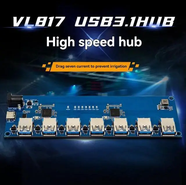 Main image of VL817 USB3.1 HUB Module High-Speed 1-to-7 Port USB HUB TYPE-C with Current Backflow Prevention Function