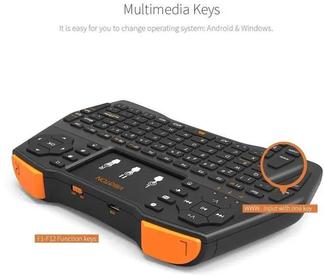 Alt view image 2 of 3 - No Backlit 2.4GHz Mini Keyboard with Touchpad English Air Mouse Remote Control for Android TV Box PC