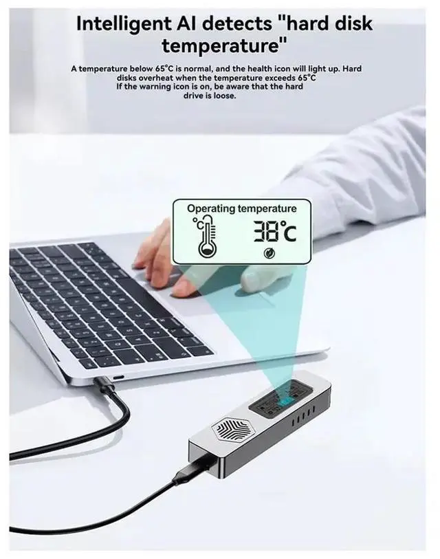 Main image of M.2 Hard Drive Case Nvme SSD NVME Solid-State Mobile Hard Drive Case Intelligent Digital Health Detection