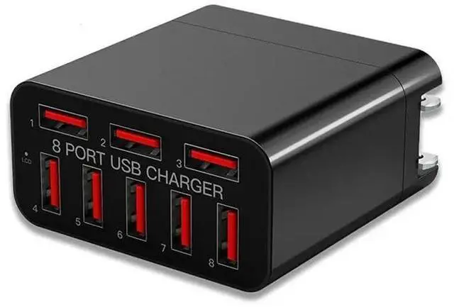 Main image of 1 Piece 8 Port USB Porous Mobile Phone Foldable Travel Quick USB Multi Port EU Plug