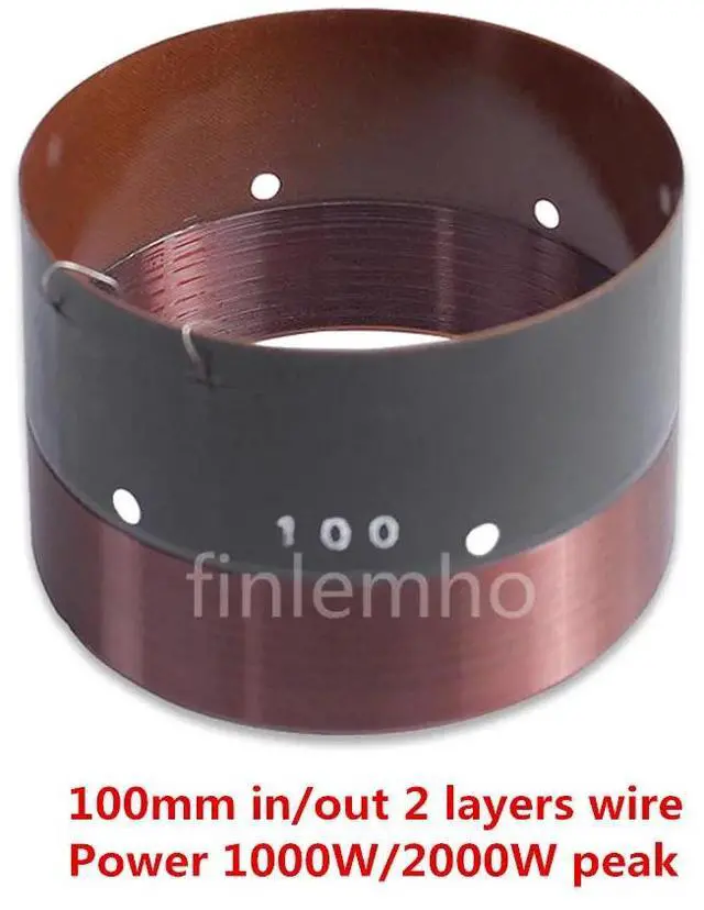Main image of 100mm Speaker Subwoofer Voice Coil 2000W Peak 18" 15"Bass Repair Part 2 Layers Wire In Out With Copper Wire Glassfiber Former