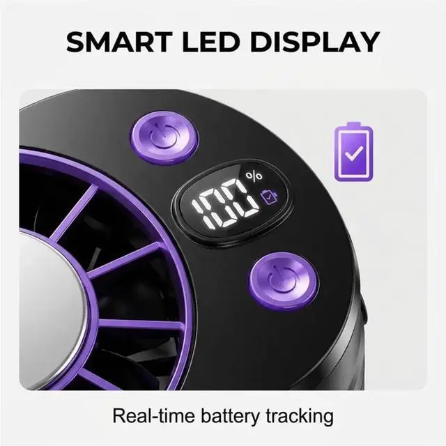 Alt view image 2 of 3 - Waist Hanging Fan Clip on Air Conditioner Fan with LED Display, Mini Cooling System for Outdoor Worker Black
