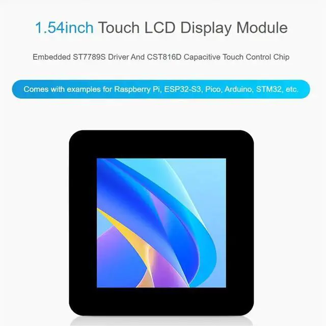 Main image of 1.54inch Touch LCD Display Module 240x240 Resolution IPS Panel SPI and Communication Interfaces, 262K Display Color