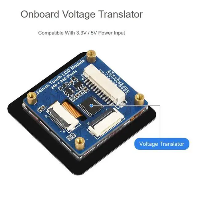 Alt view image 2 of 3 - 1.54inch Touch LCD Display Module 240x240 Resolution IPS Panel SPI and Communication Interfaces, 262K Display Color