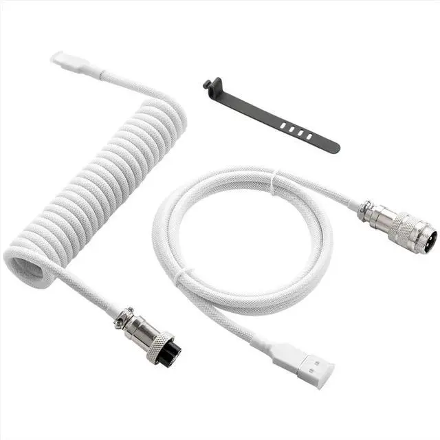 Alt view image 3 of 3 - USB Type-C Cable for Gaming Keyboards, Double Sleeved Mechanical Keyboard Cable, Mechanical Keyboard Custom Coiled Cable
