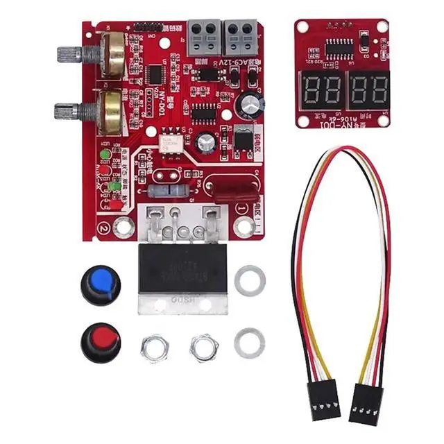 Alt view image 3 of 3 - -D01 Control Board 100A Spot Welding Machine Control Board Welder Panel Adjust Time Current Digital Display