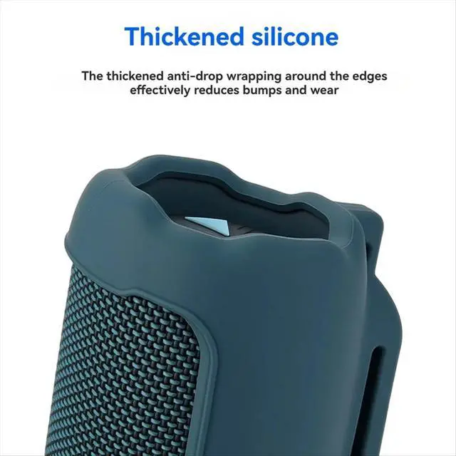 Alt view image 3 of 6 - Travel Carrying Case with Shoulder Strap and Bike Rod Fixing Strap Silicone Case for Flip 7 Speaker Black