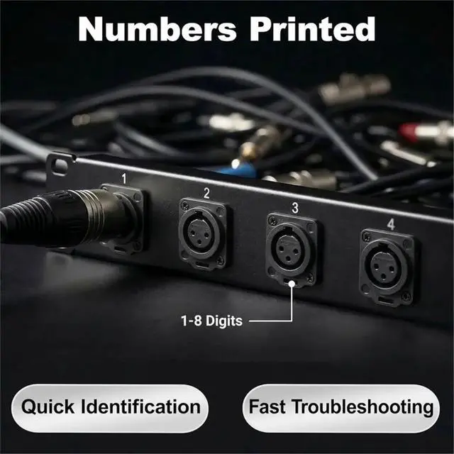 Alt view image 2 of 3 - 2 Packs 1U Rack XLR Patch Panel , Punched Metal Rack Mount Audio Rack Mount Panel 1U16