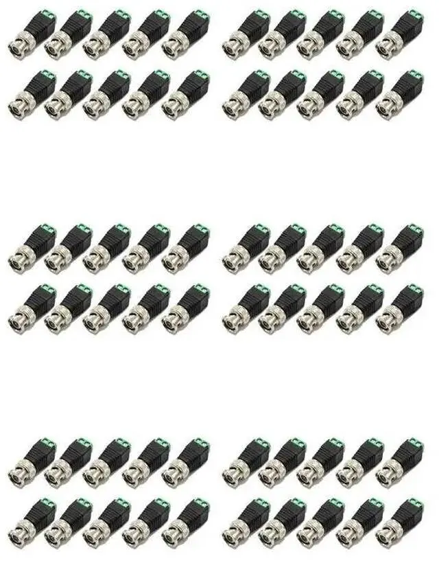 Main image of IDUD 60Pcs Male Metal BNC Connector With DC Connector Plug Screw Terminal UTP Video Balun For CCTV Surveillance Camera