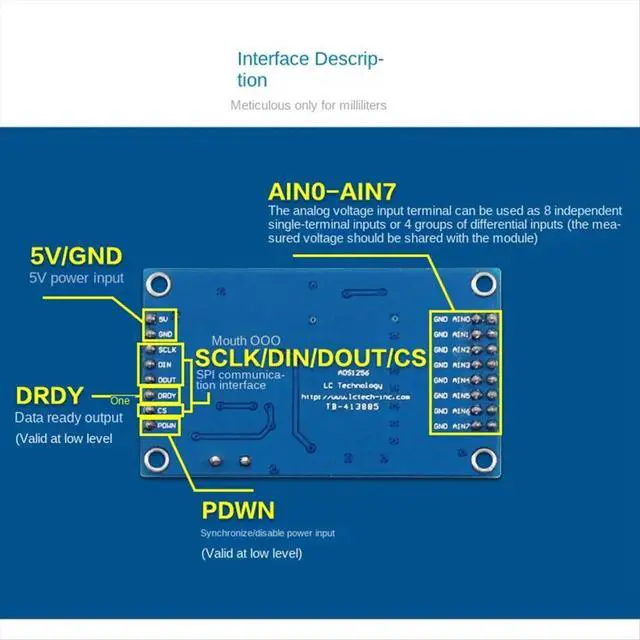 Alt view image 3 of 6 - ADS1256 24-Bit 8-Channel Adc Ad Module High- Adc Multifunction Acquisition Data Acquisition Card Module
