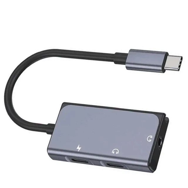 Alt view image 2 of 3 - Type C Earphone Adapter for Phone PD60W Charge 3.5mm Audio