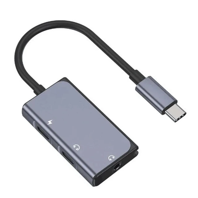 Alt view image 3 of 3 - Type C Earphone Adapter for Phone PD60W Charge 3.5mm Audio