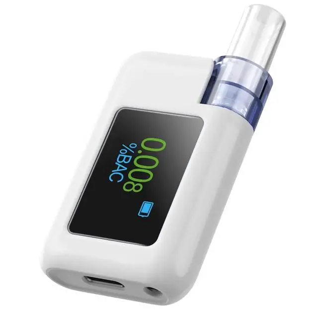 Alt view image 3 of 3 - Digital Breathalyzer High Accuracy Alcohol Tester Breath Alcohol Detector with LCD Screen 8 Mouthpieces